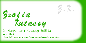 zsofia kutassy business card