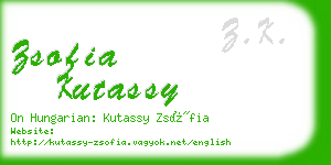 zsofia kutassy business card